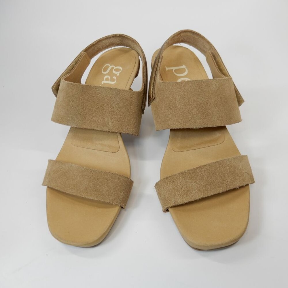 PEDRO GARCIA Celena Suede Slingback Sandals Size 37 7 Beige Heels NEW - Picture 3 of 12